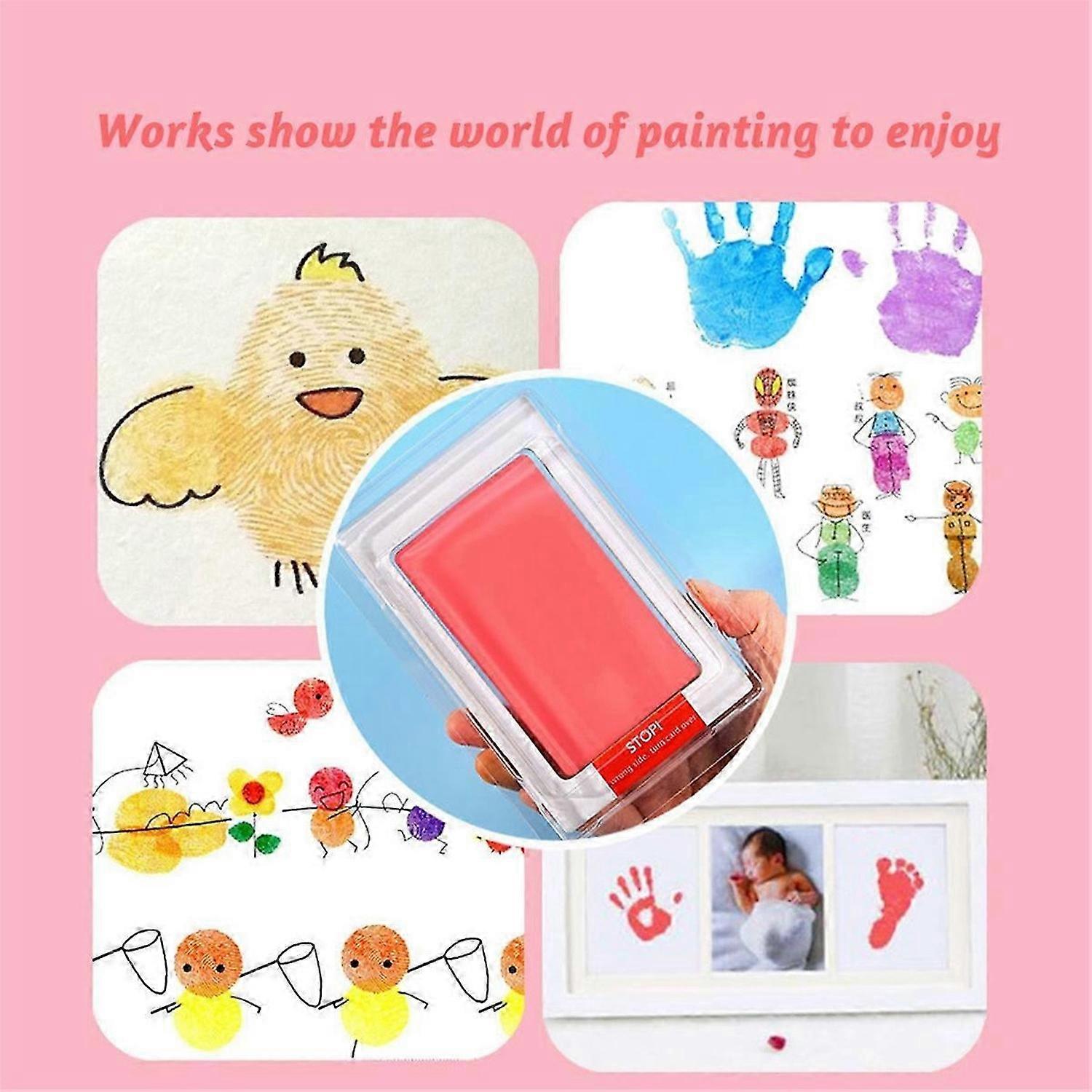 Inkless Baby Footprint and Handprint Kit 6 Ink Pads& 12 Imprint Cards