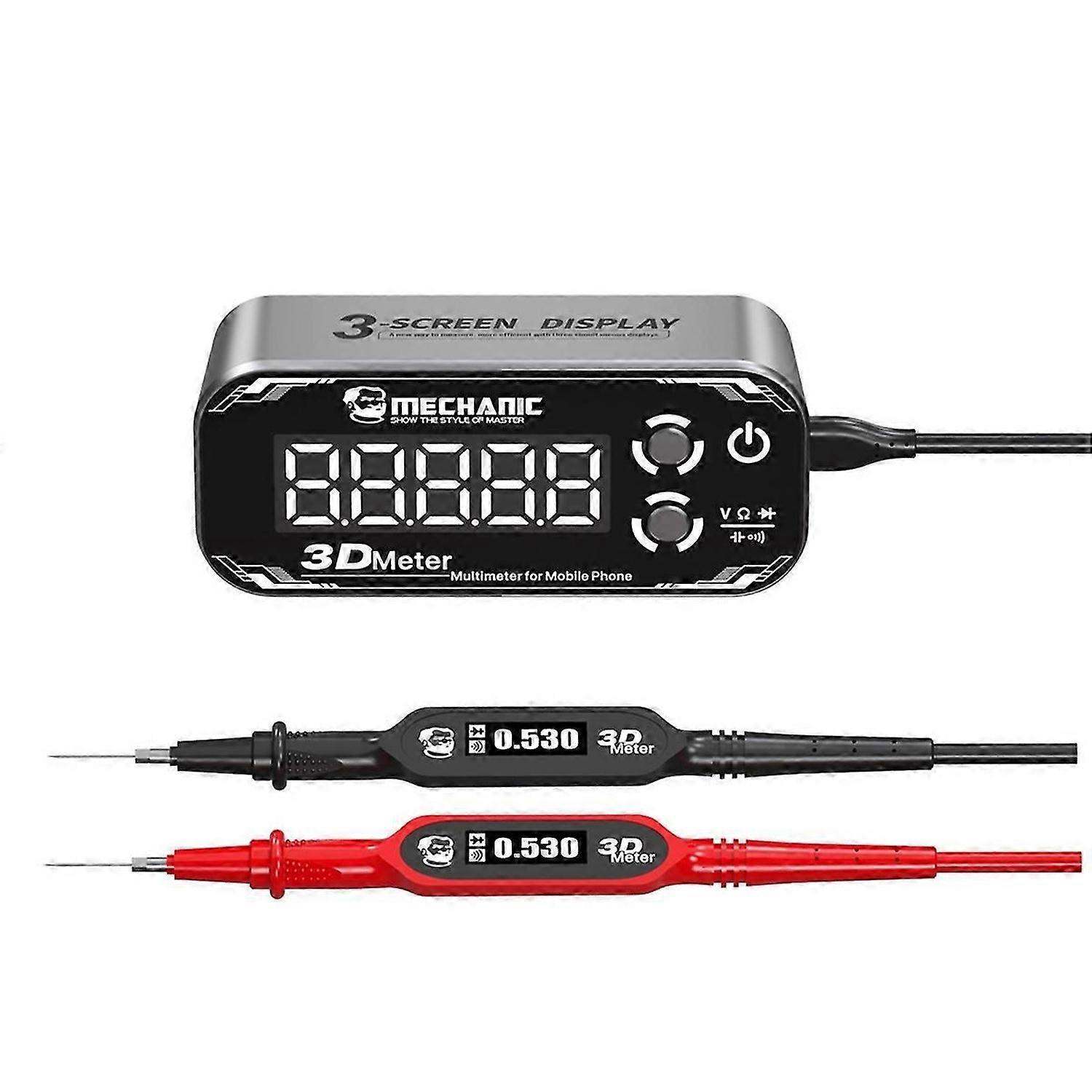 3D Meter Detective 3.0 Multimeter with Triple Display 3000mAh 4 Test Modes Digital Tester for Phone