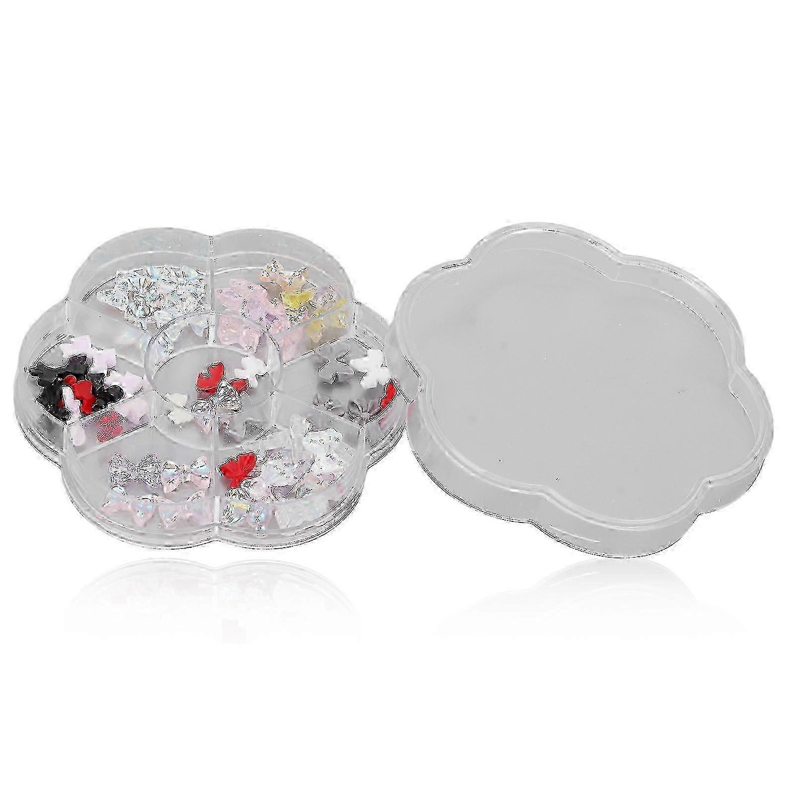 Cute Bear Bow Shaped Nail Ornament Home Salon Resin DIY Colorful Exquisite Nail Decoration for Beginners