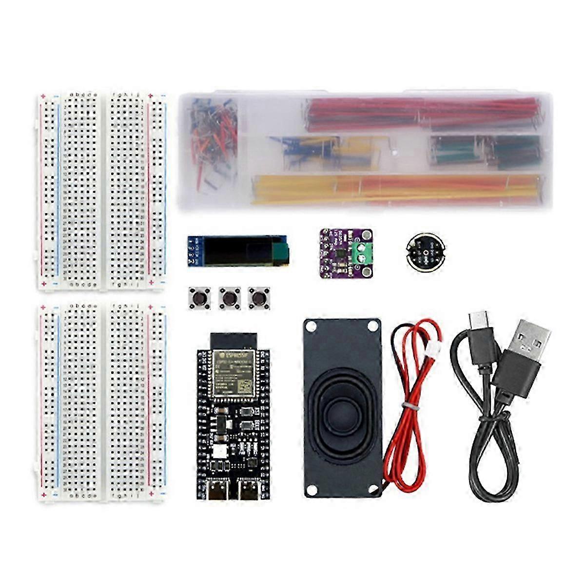 DeepsSeek Voice Chat Robot ESP32-S3 Breadboard-Kit N16R8 WROOM-1-N16R8 DevKitC-1 Development Board, DIY Kit