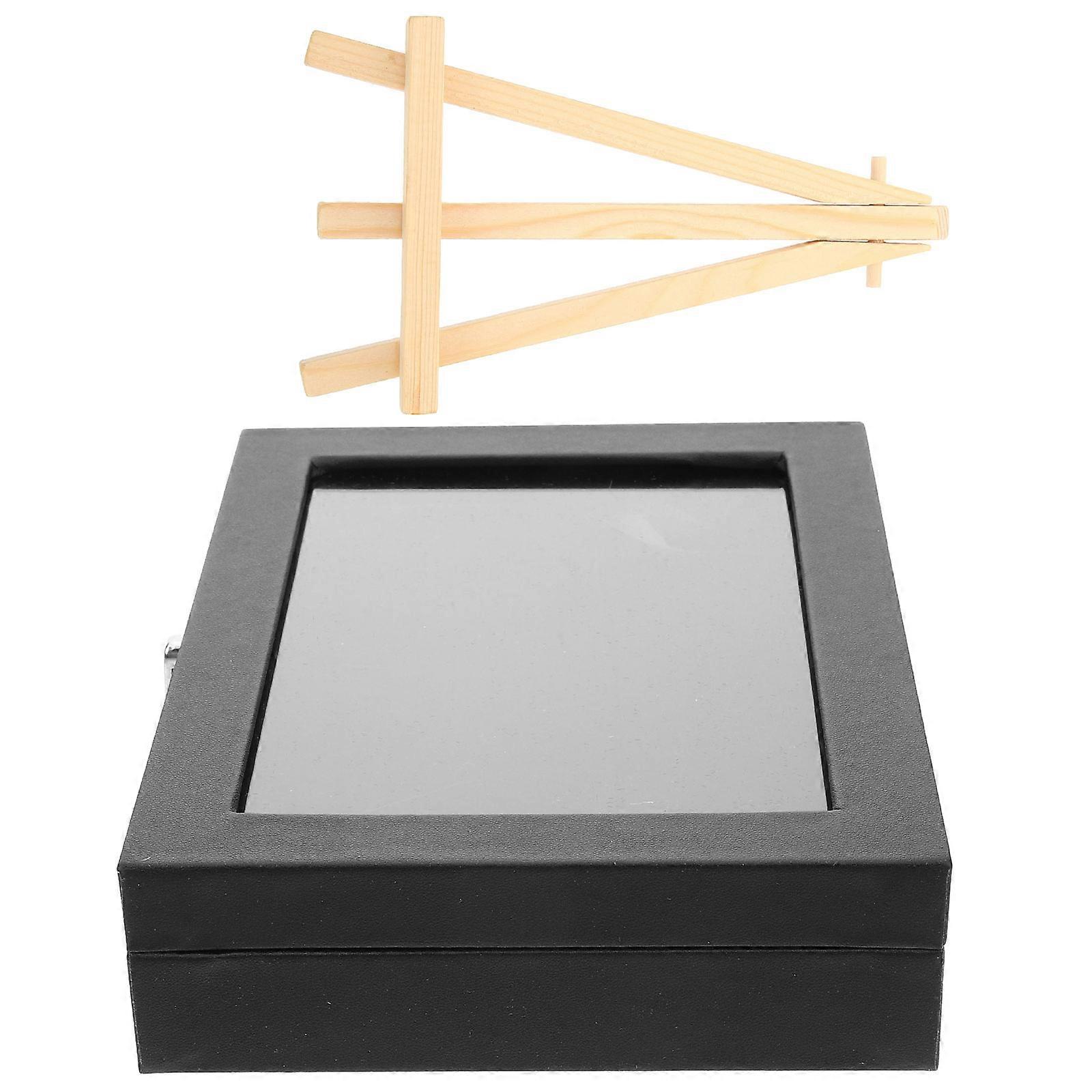 Medal Badge Display Box for Storage 4Pcs Black Brooch Storage Holder