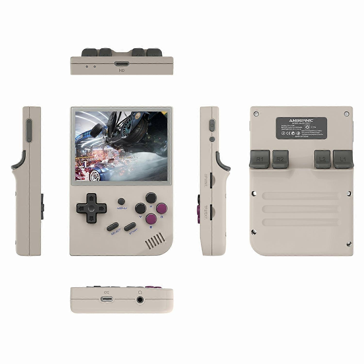 3pc AMPOWN RG35XX+ Retro Handheld Game Console with 32+64G Card - Grey