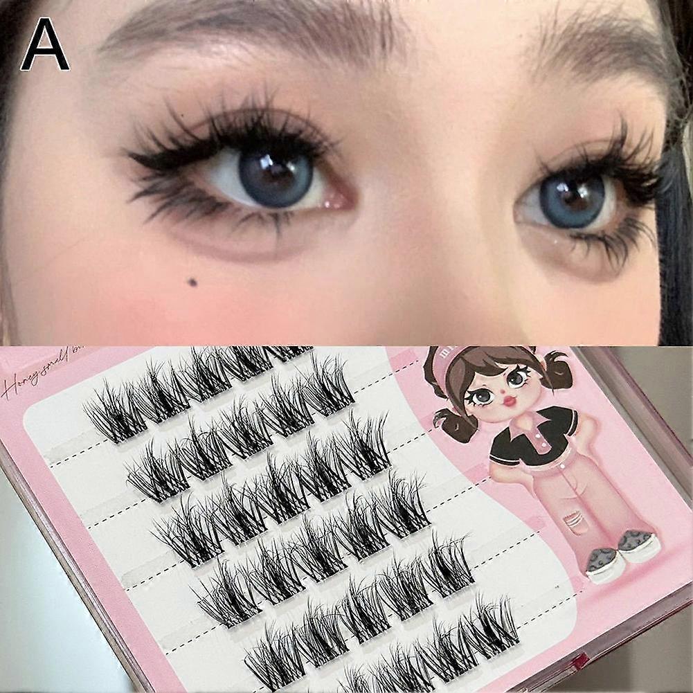 5D Glue-Free Self-Adhesive False Eyelashes Natural Single Cluster Strips Beginner Friendly Easy Application