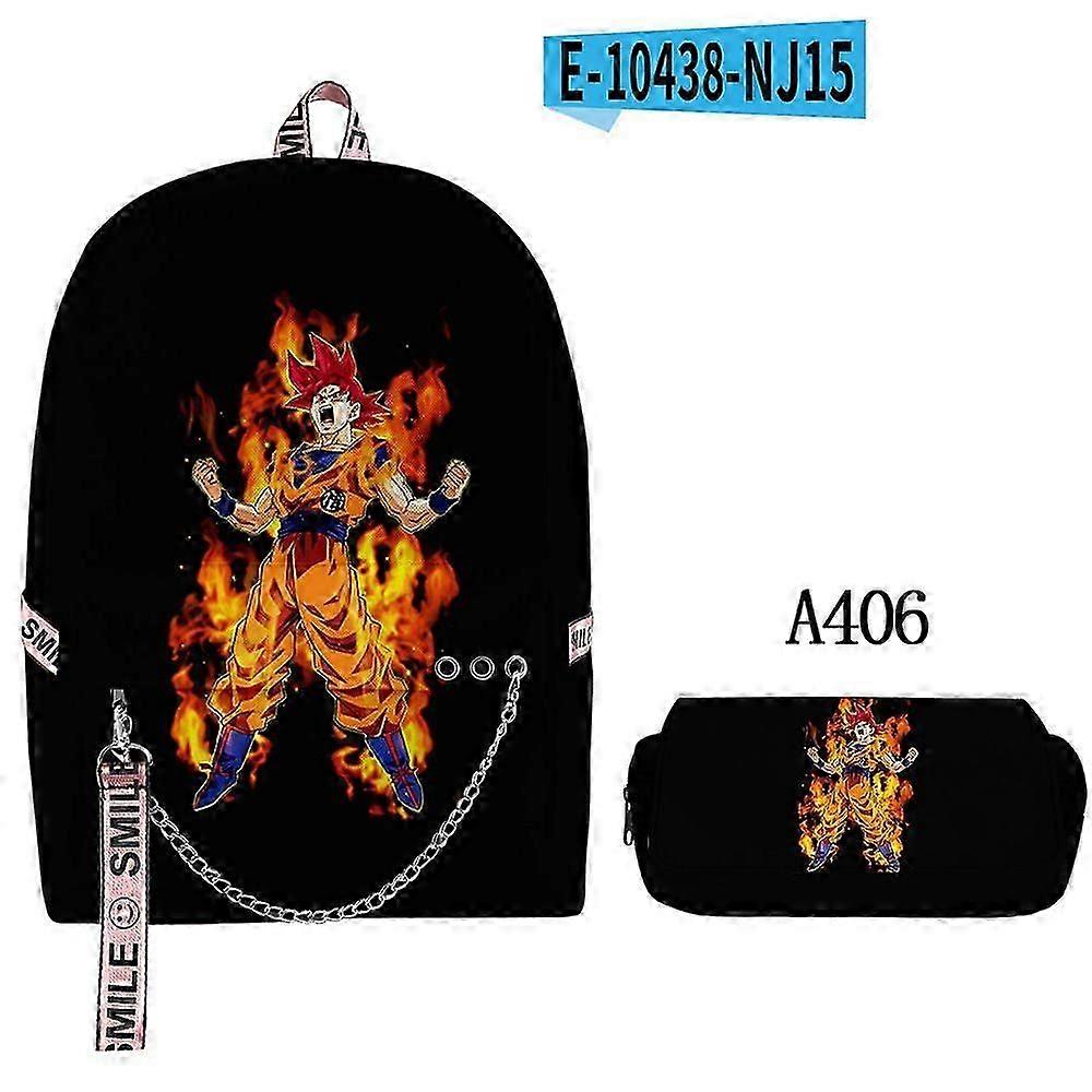 Goku Backpack Dragon Ball 3D Backpack + Double Pen Bag Set Backpack