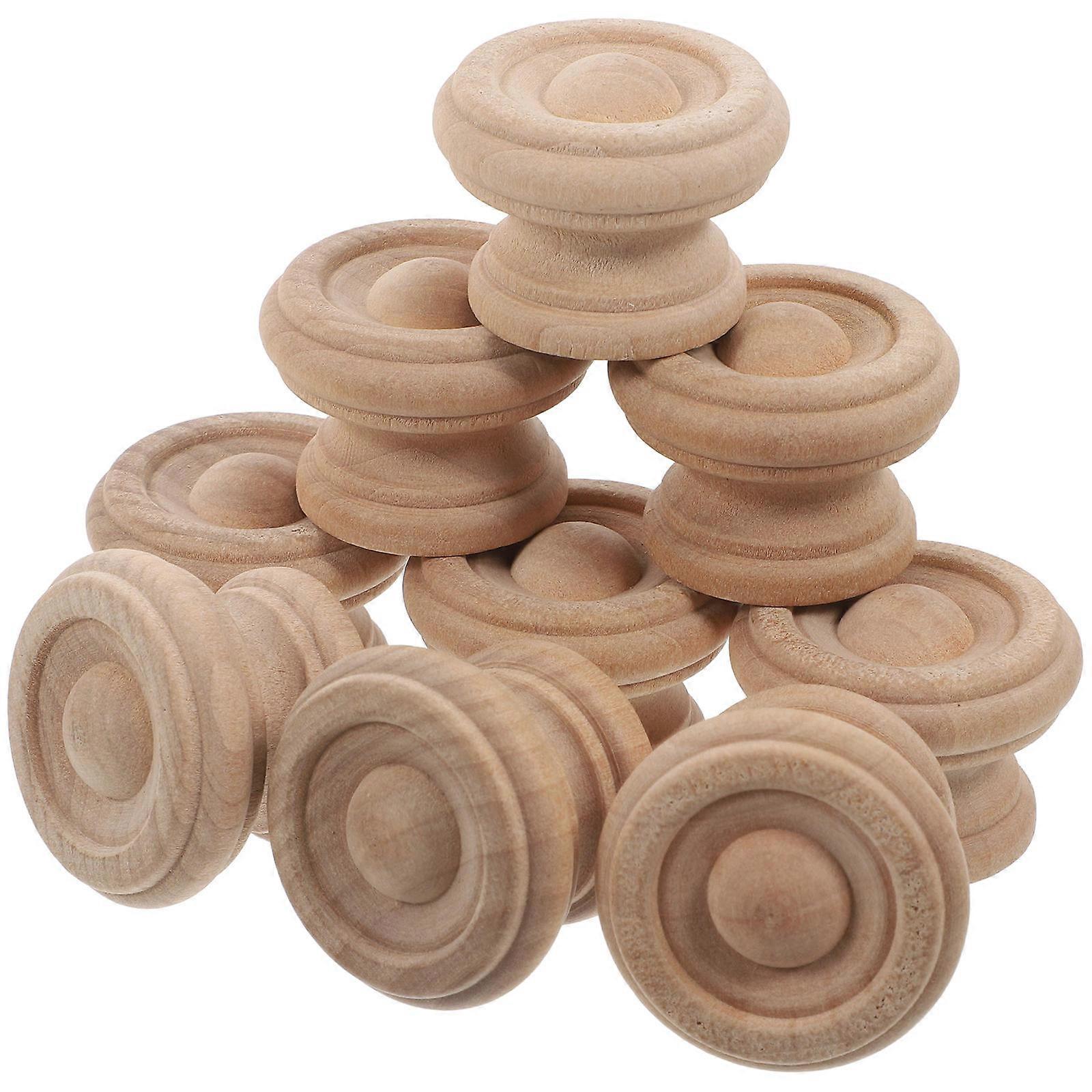 Wood Drawer Knobs Wooden Pull Handles for Drawers 36Pcs Set