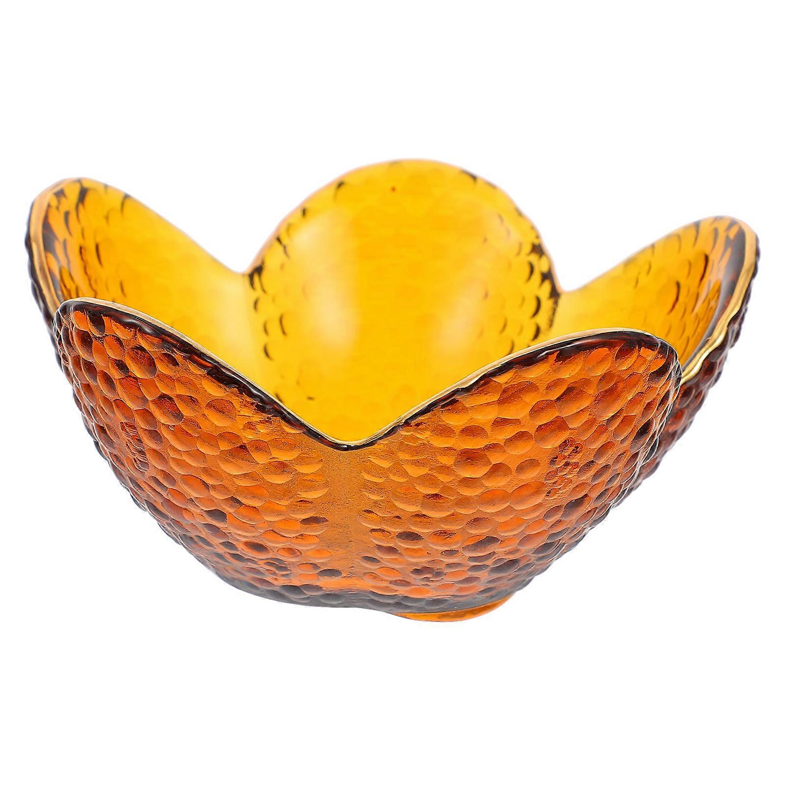 Glass Food Plate Serving Tray for Storage Use 5Pcs Elegant Lotus Style