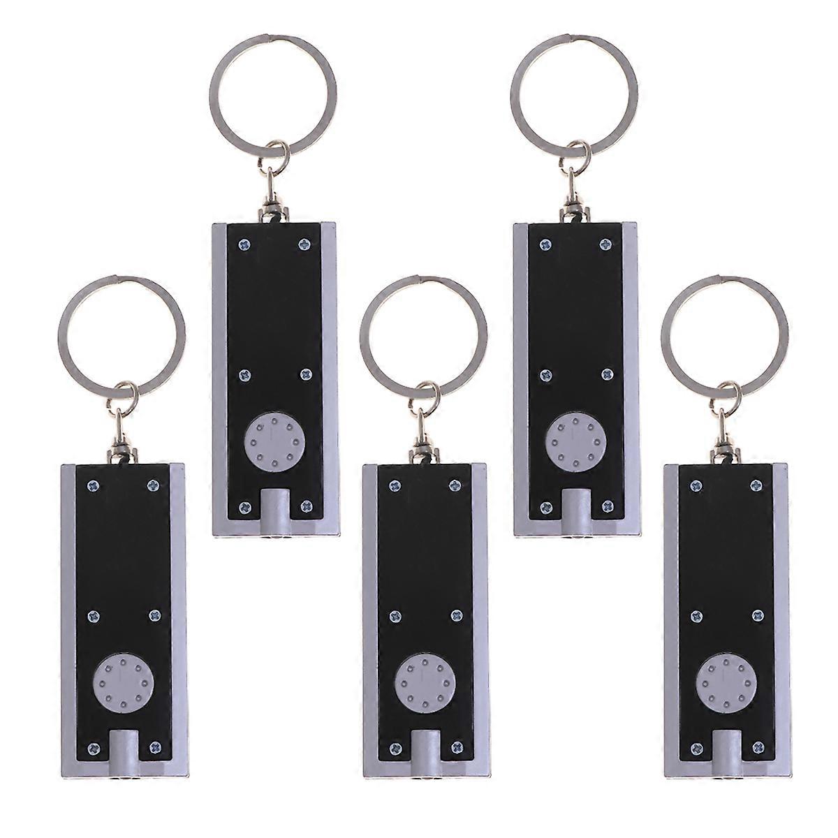 LED Small Keychain Flashlight 10Pcs Square Torch for Home Outdoor Use Black