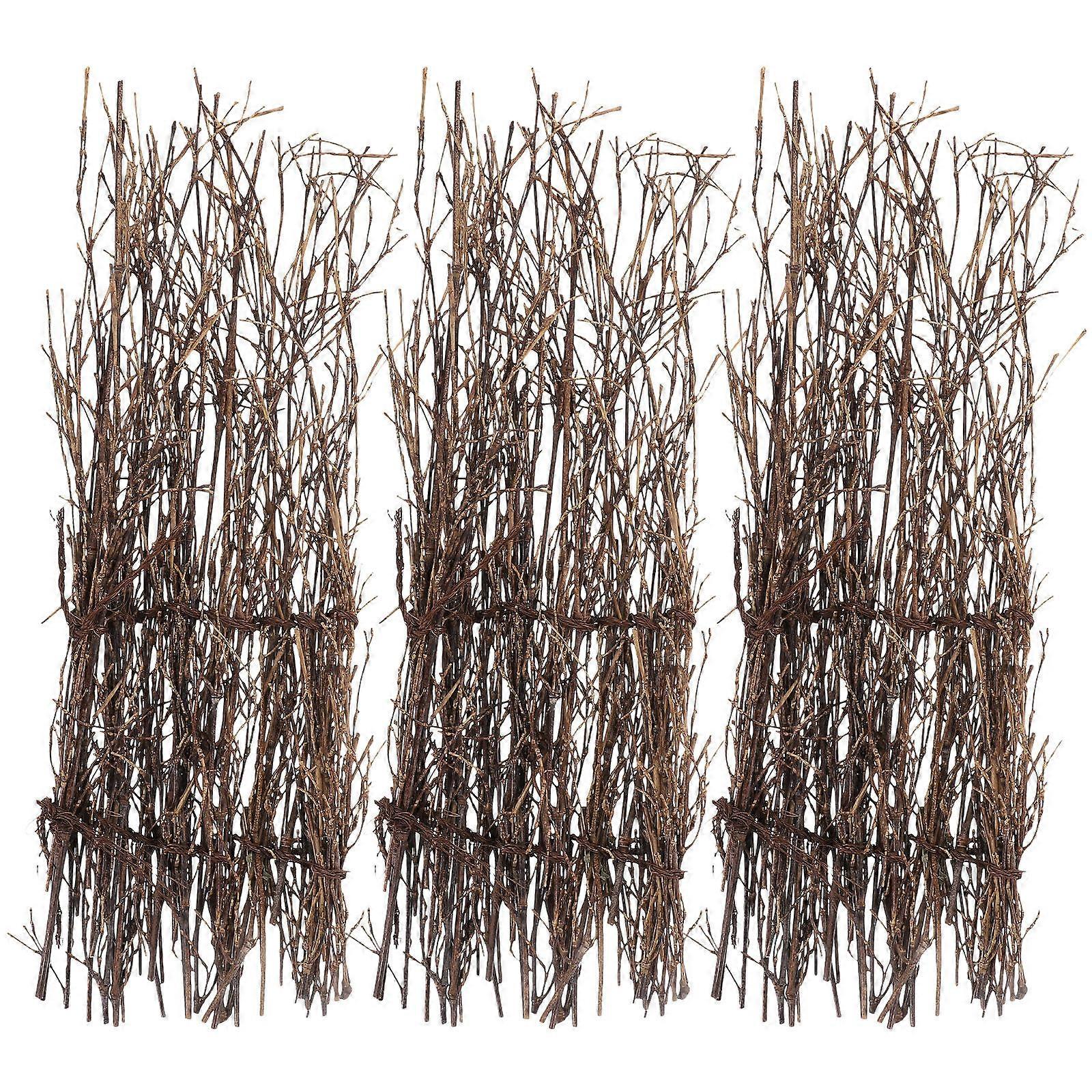 Bamboo Fence Tray Sashimi Arrangement Table Decor Rustic Style Rectangular Shape 30X11X1CM Photography Prop 3Pcs