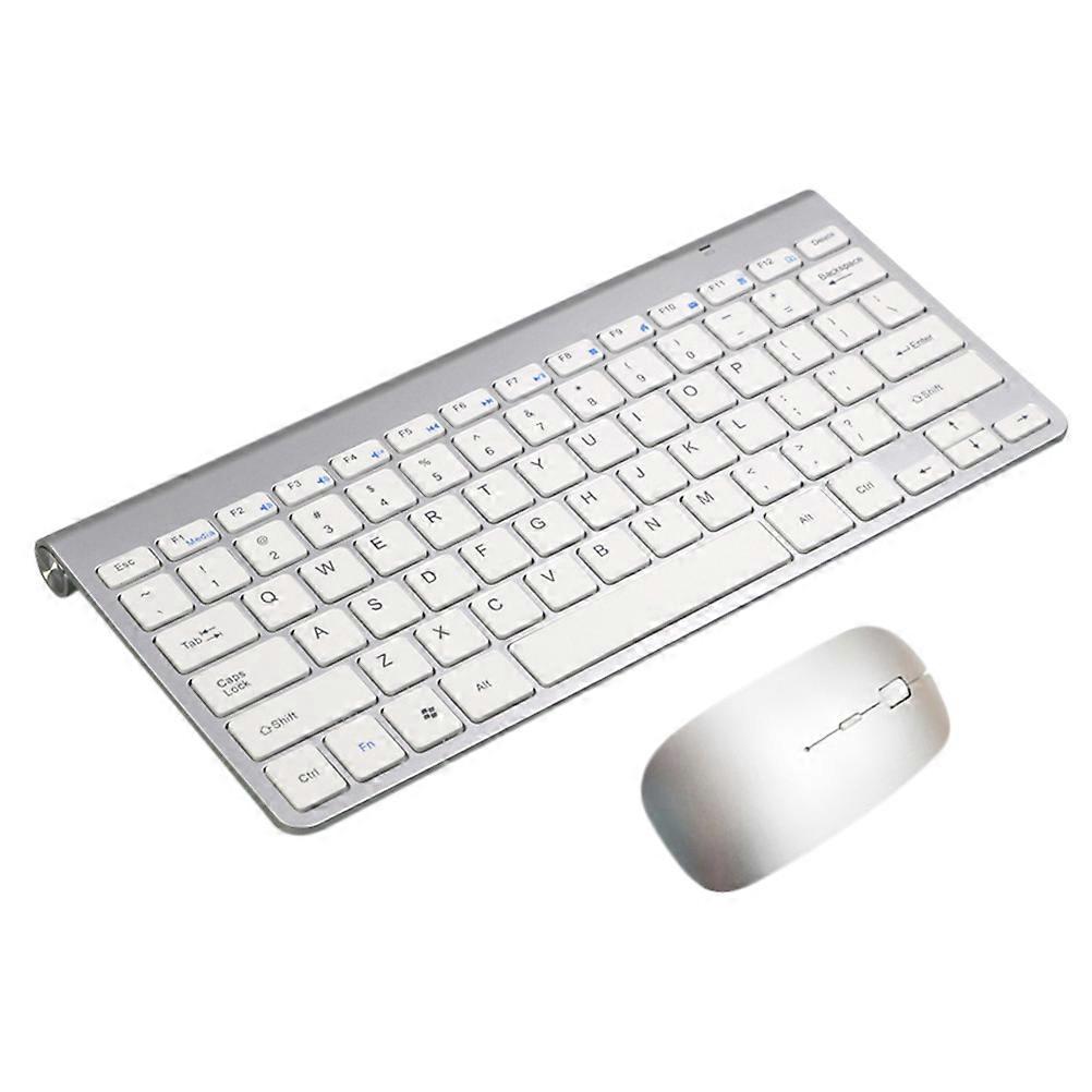 Wireless Keyboard Ultra-Thin Keyboard for Home Use 2Pcs Silver