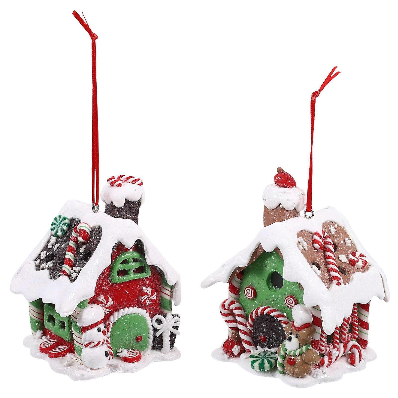Gingerbread House Lighted Christmas Candy House for Decoration 10Pcs