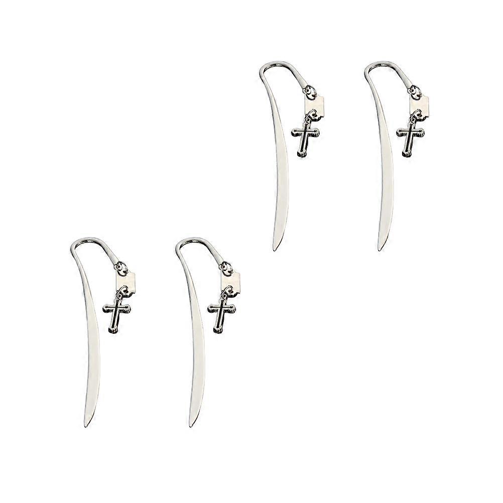 Metal Bookmarks Cross Bookmark for Decoration 4Pcs