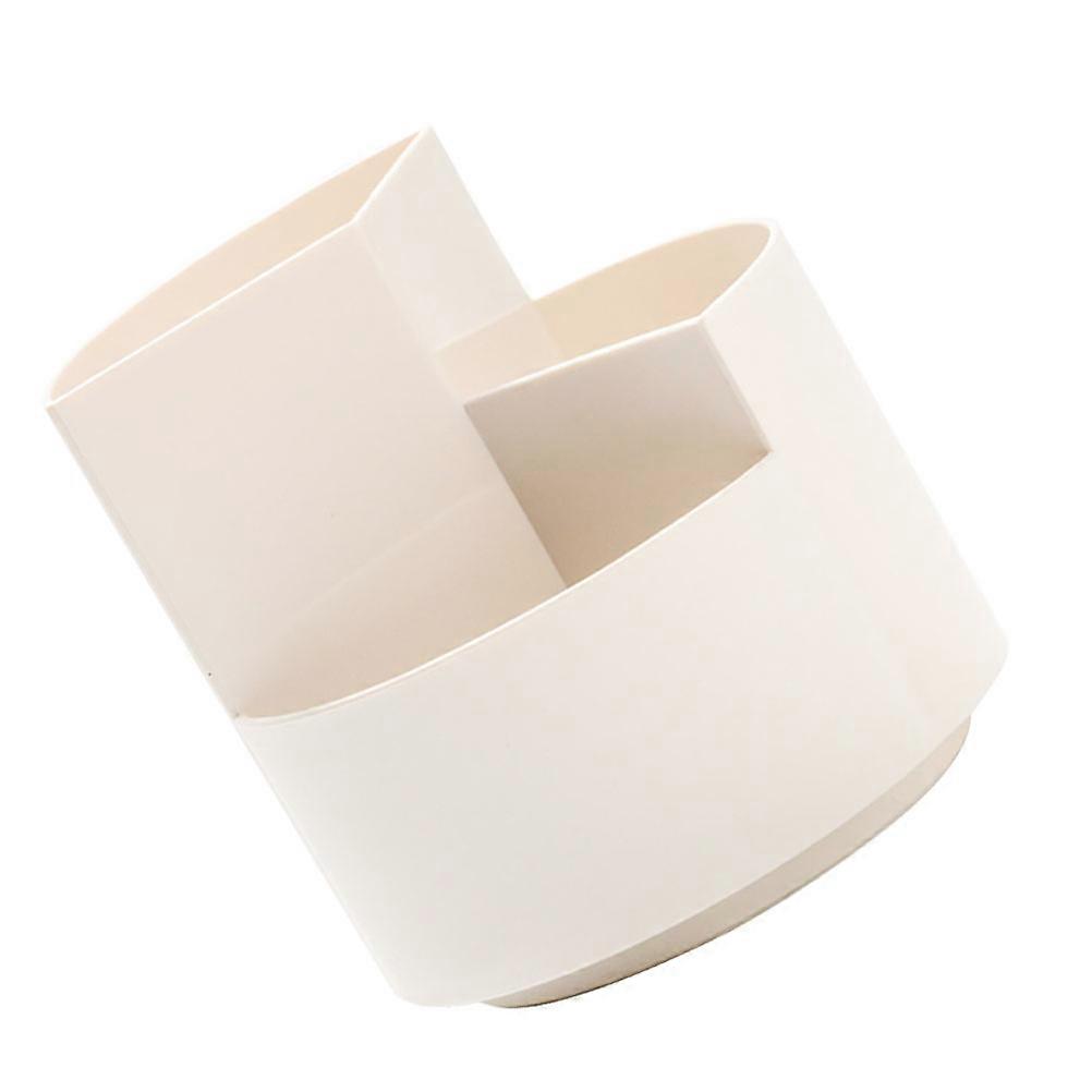 Stationery Sorting Box Rotating Pen Holder for Storage 2Pcs Beige