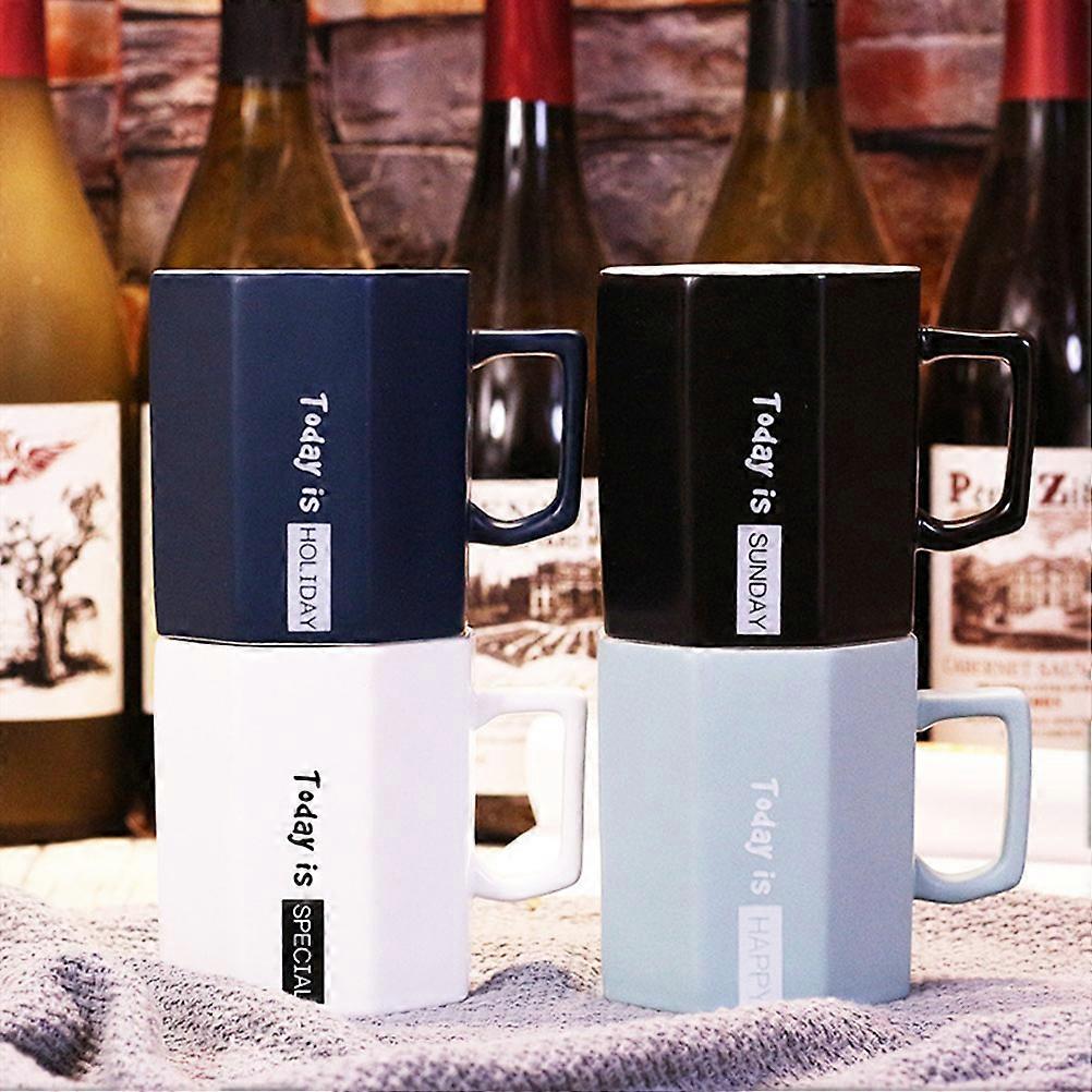 Ceramic Toothbrush Cup Creative Mug For Home Use Light Blue Color Cylindrical Shape Drinking 3Pcs