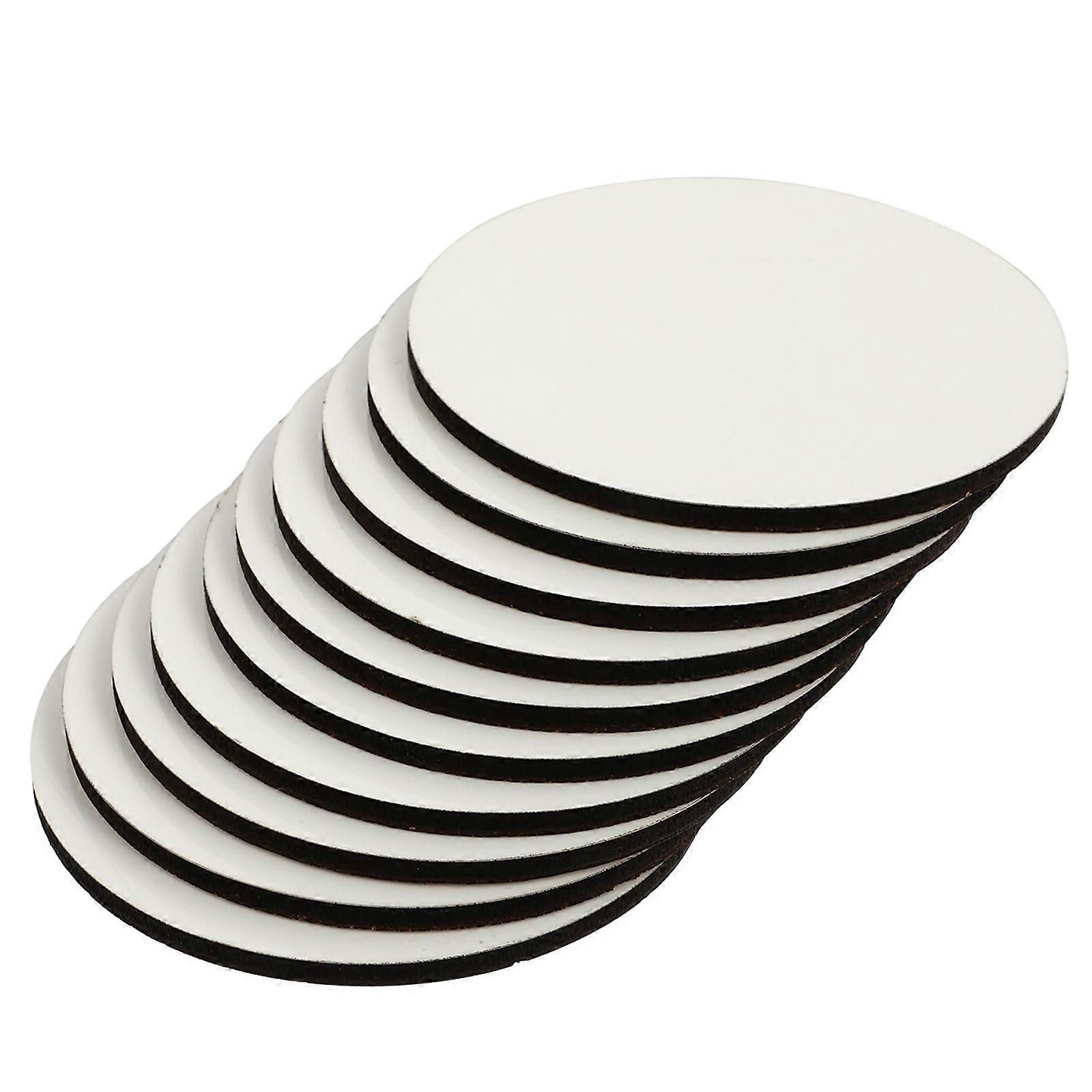Practical Cup Mat Round Coasters Heat Resistant Mdf 10Pcs Suitable For Coffee Table And Desk Use