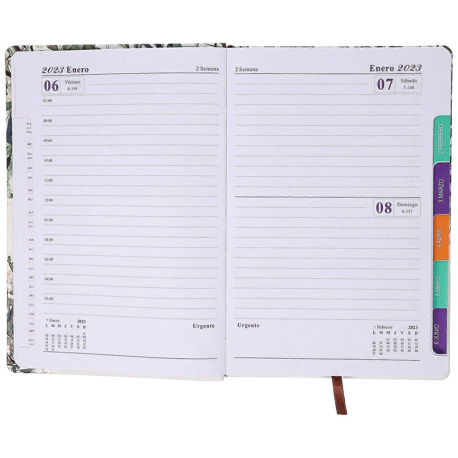 Daily Planners Notepad Schedule Writing Notebook Simple and Elegant Cover Design Students Teachers 21.4X14.6X1.9CM Paper 1Set