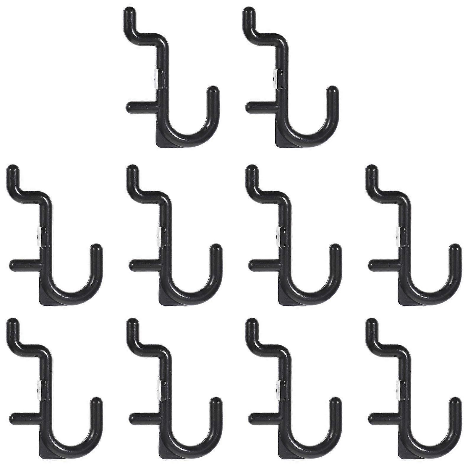 Storage Hook Peg Board Hook J Shape for 200Pcs Black Plastic Hooks