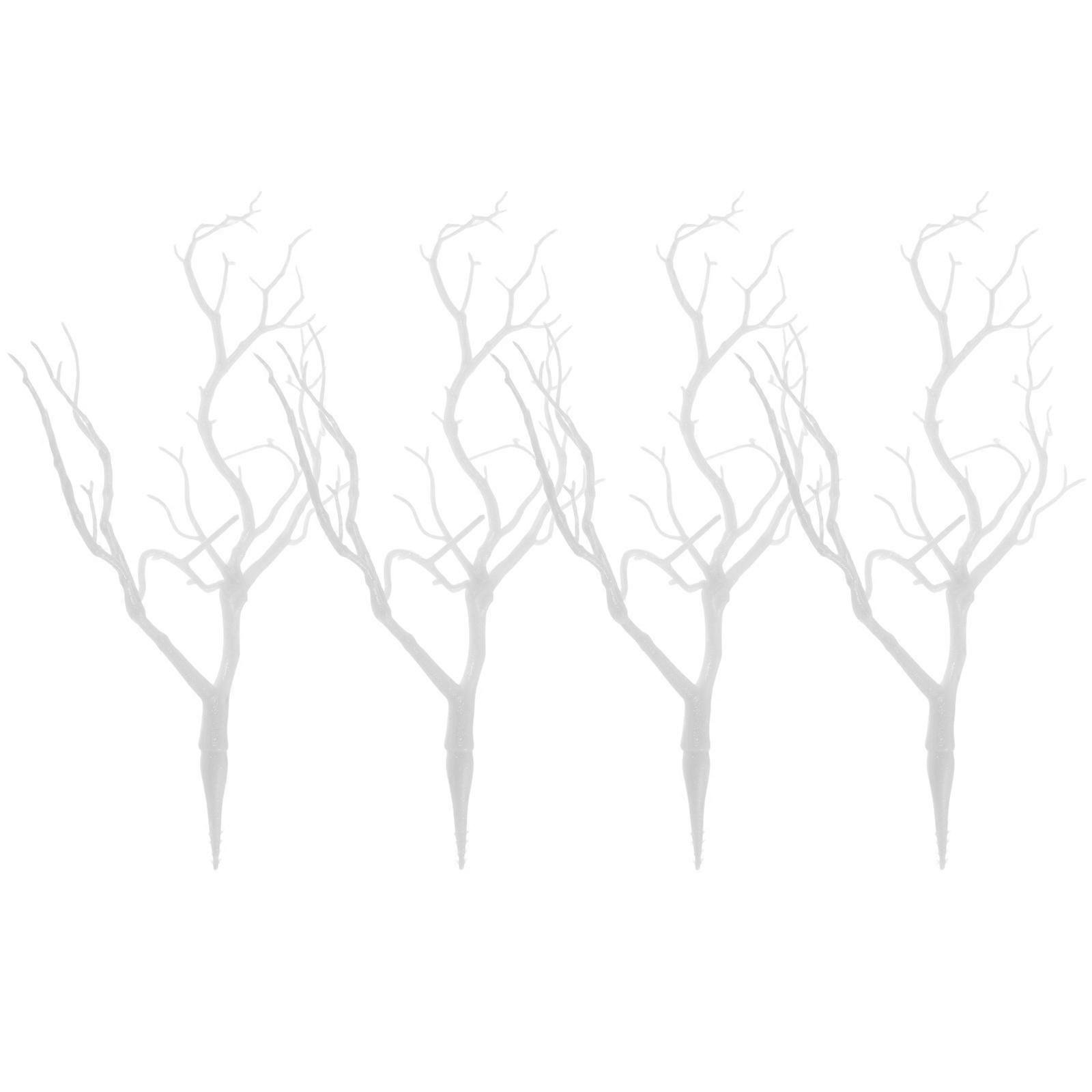 Artificial Dried Antlers Branches for Decor 8Pcs White Plastic Twigs