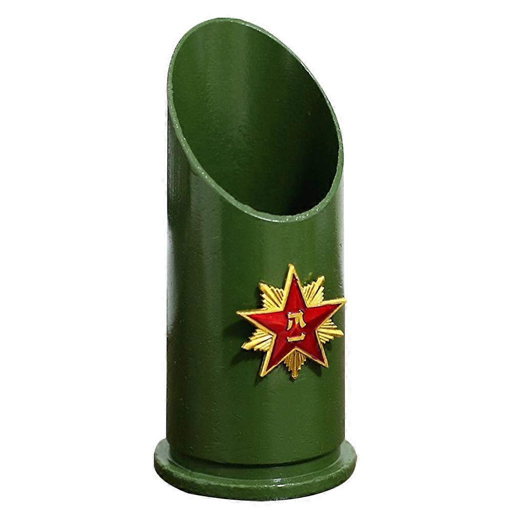 Cylinder Shaped Table Pen Organizer 4Pcs Vintage Storage Solution For Office And Student Supplies With Decorative Design