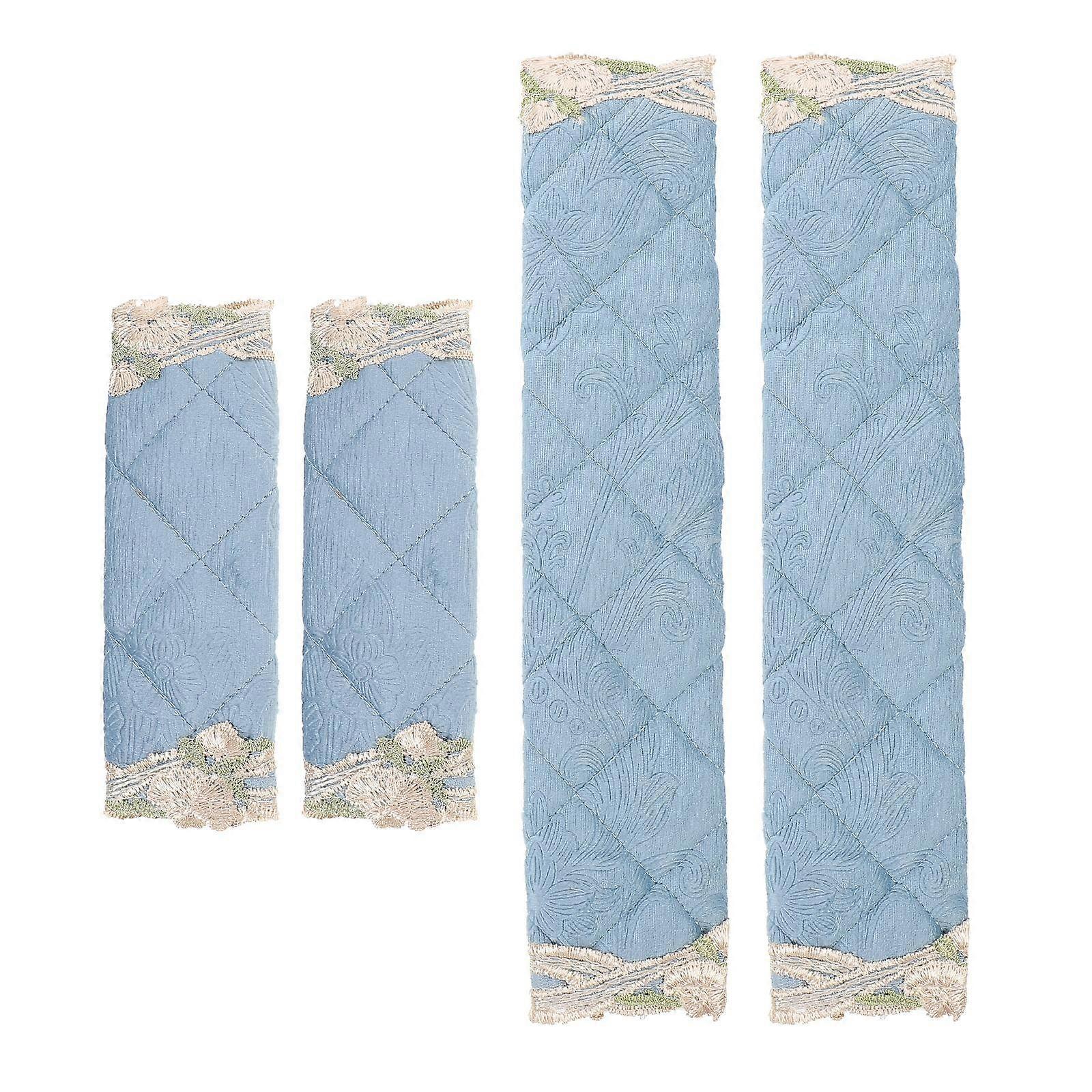 Handle Cover for Refrigerator Door Knobs 8Pcs Navy Patterned Set