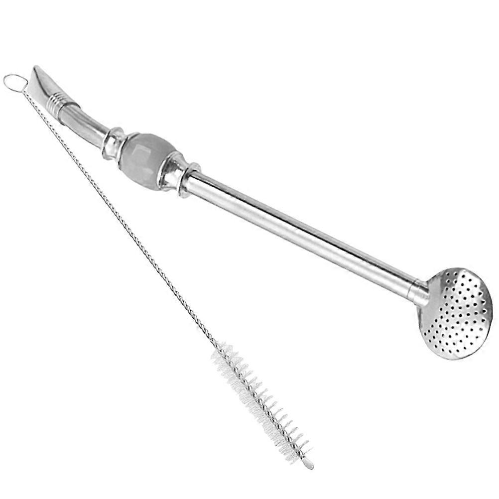 Drinking Filter Mate Bombilla Straw for Drinking 2Pcs Grey Stainless Steel