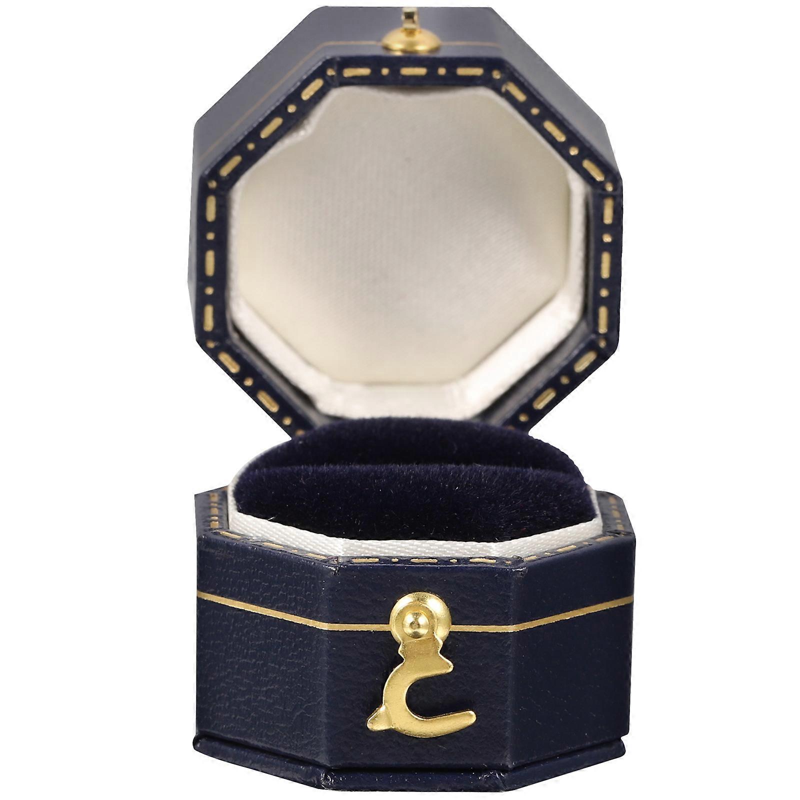 Small Ring Box Ring Packing Box for Jewelry 5Pcs Dark Blue