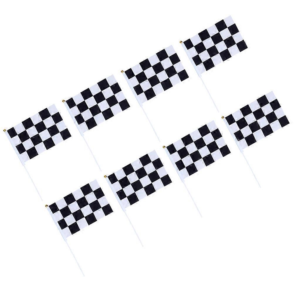 Black and White Grid Hand Waving Flag Driving Race Waving Flag 72Pcs for Party