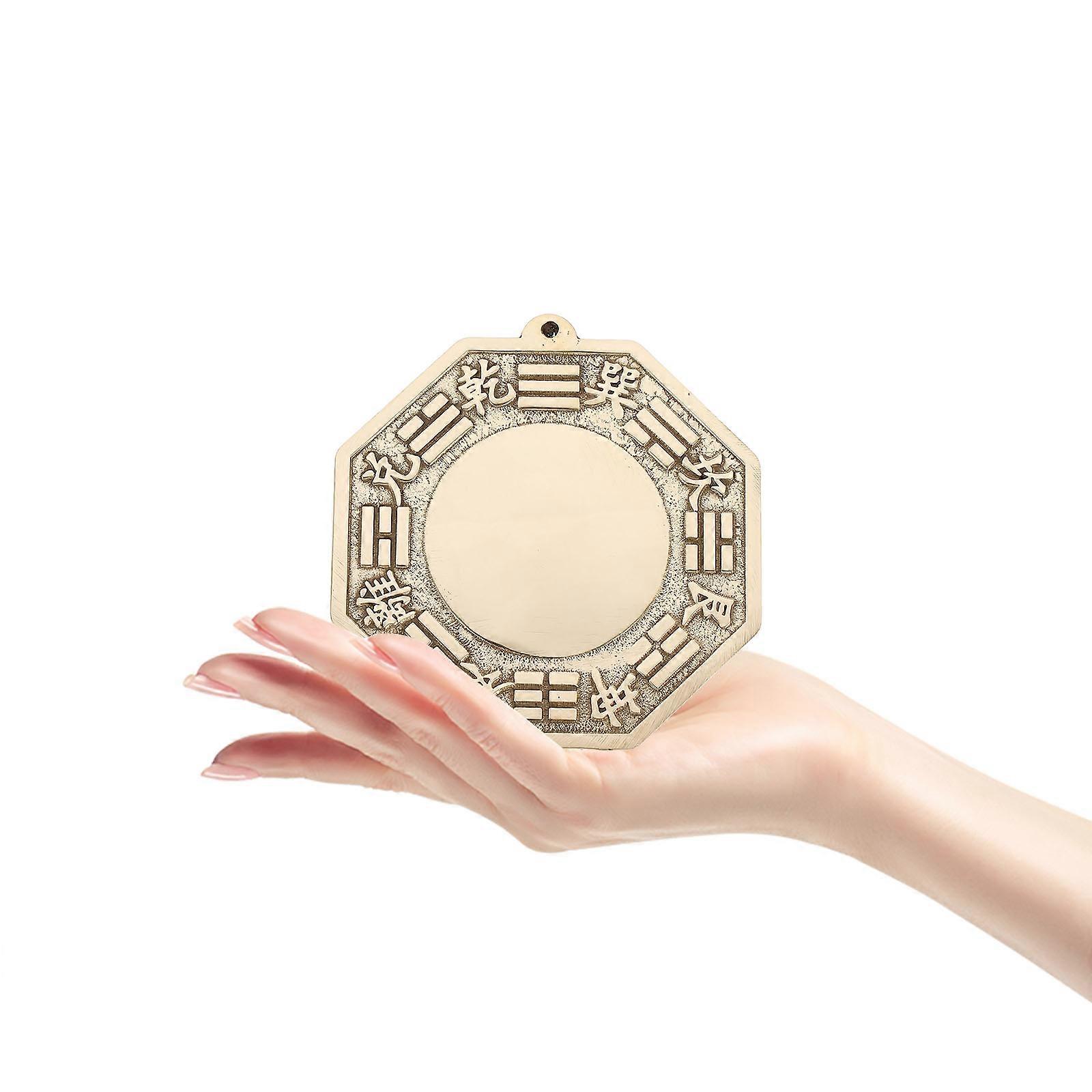 Brass Convex Bagua Mirror for Feng Shui Protection 4Pcs Ornaments