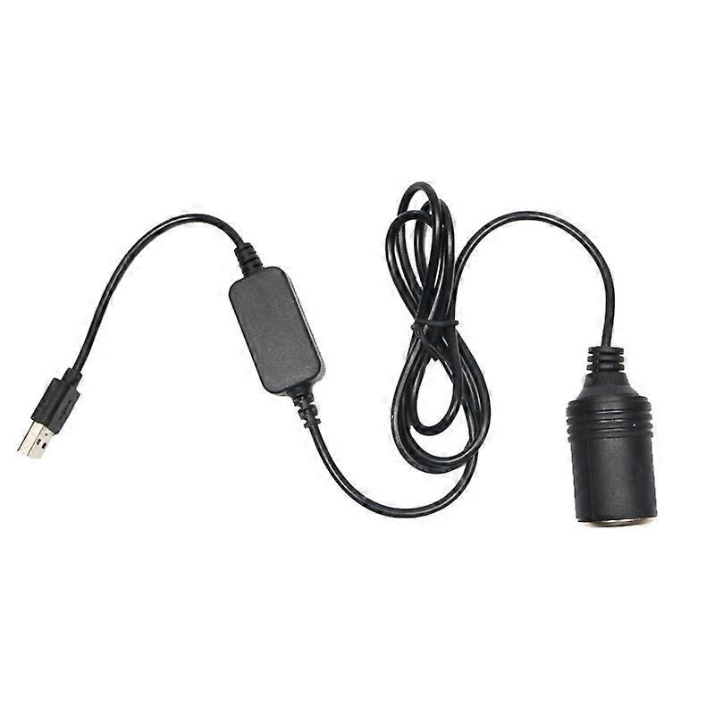 5V Turn 12V USB To Cigarette Lighter Socket Female Head Driving Recorder Mobile Power Cord, Specification: 1.2m 1m