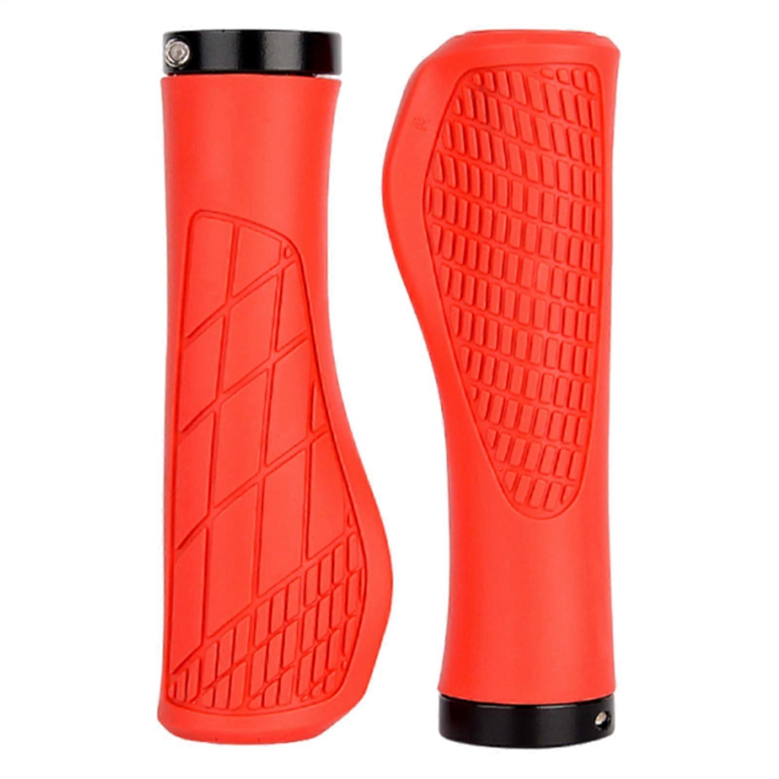 Beach Cruiser NonSlip Locking ShockAbsorbing Grips For Cycling Red