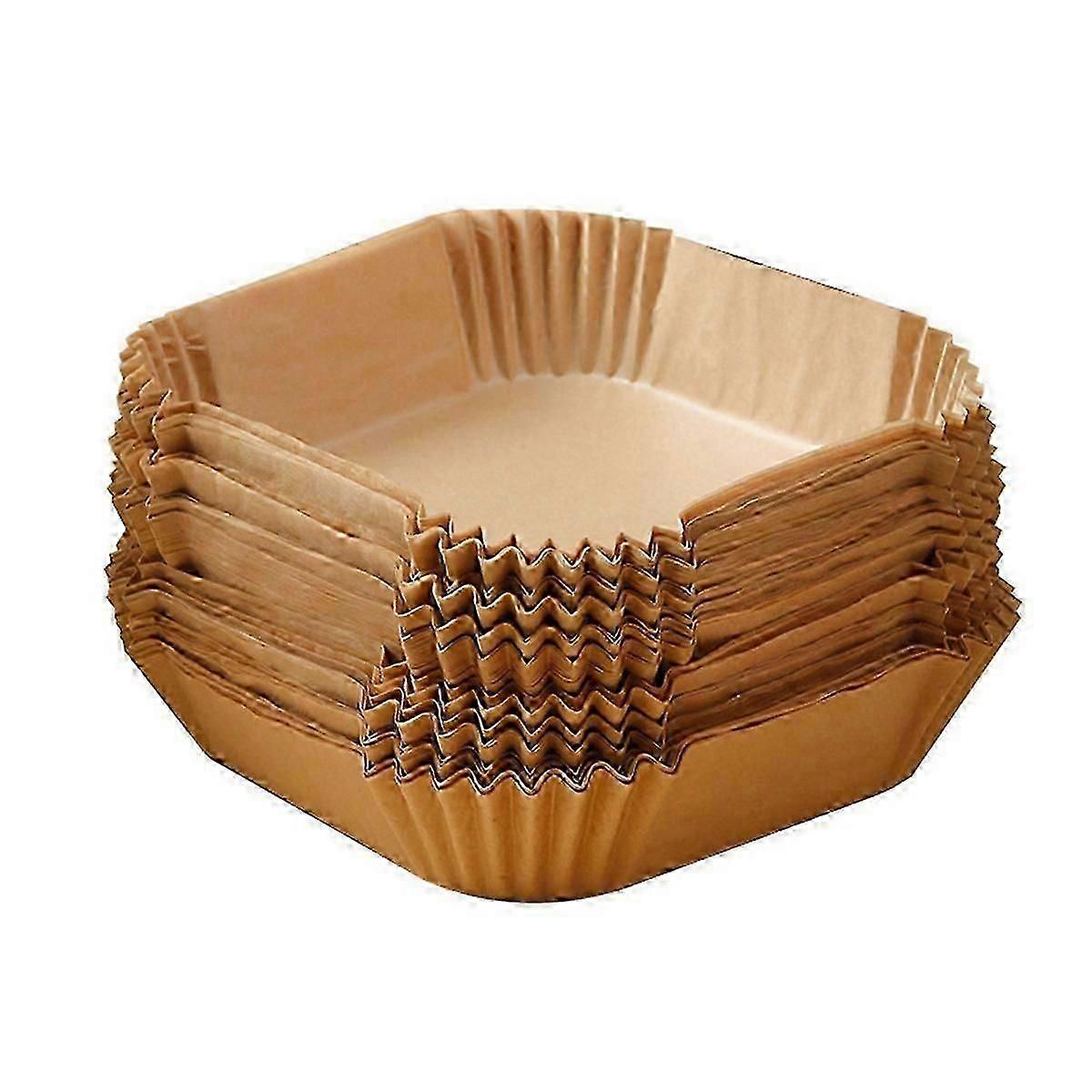 100pcsスクエアエアフライヤーペーパーパッドベーキングとクッキング用の耐油ペーパーライナー