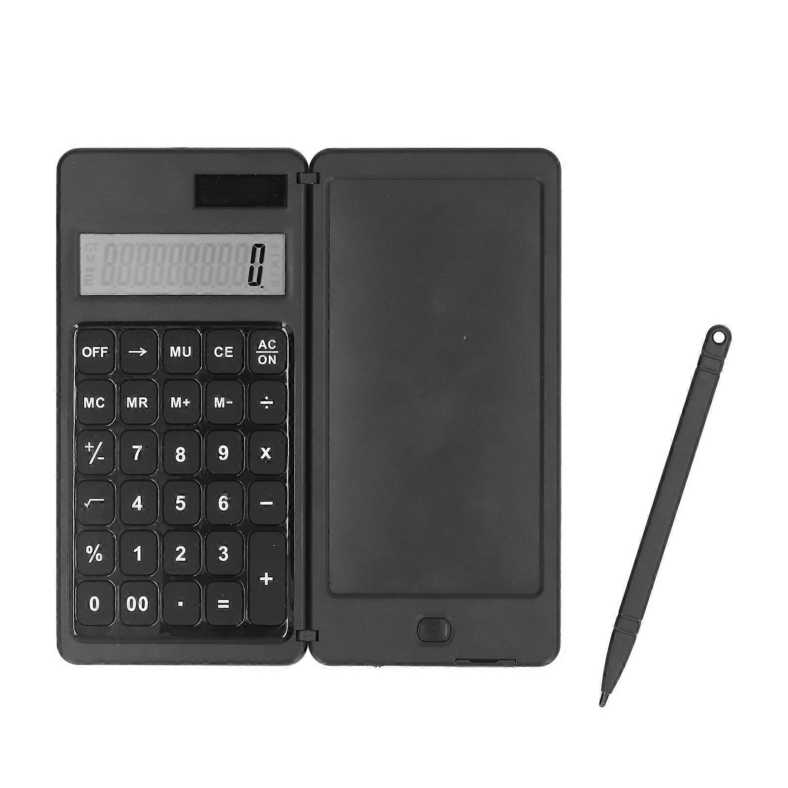 Solar Calculator with LCD Writing Tablet Portable Foldable Desktop Calculator for Office Study Room