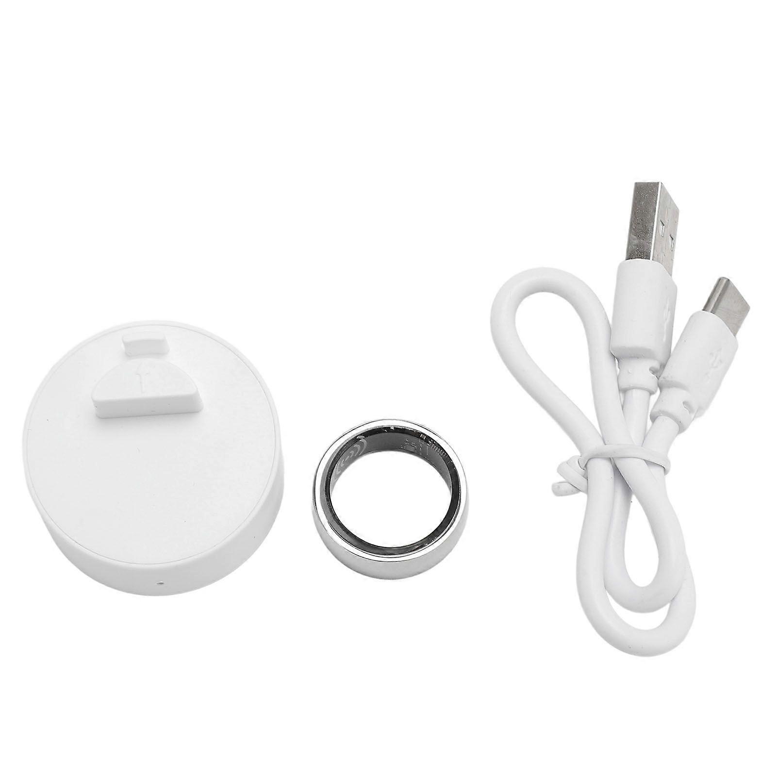 Smart Fitness Tracker Ring IP68 Waterproof Bluetooth Pedometer Smart Ring with Charging Case for IOS for Android Unisex Inner Diameter 19.9mm