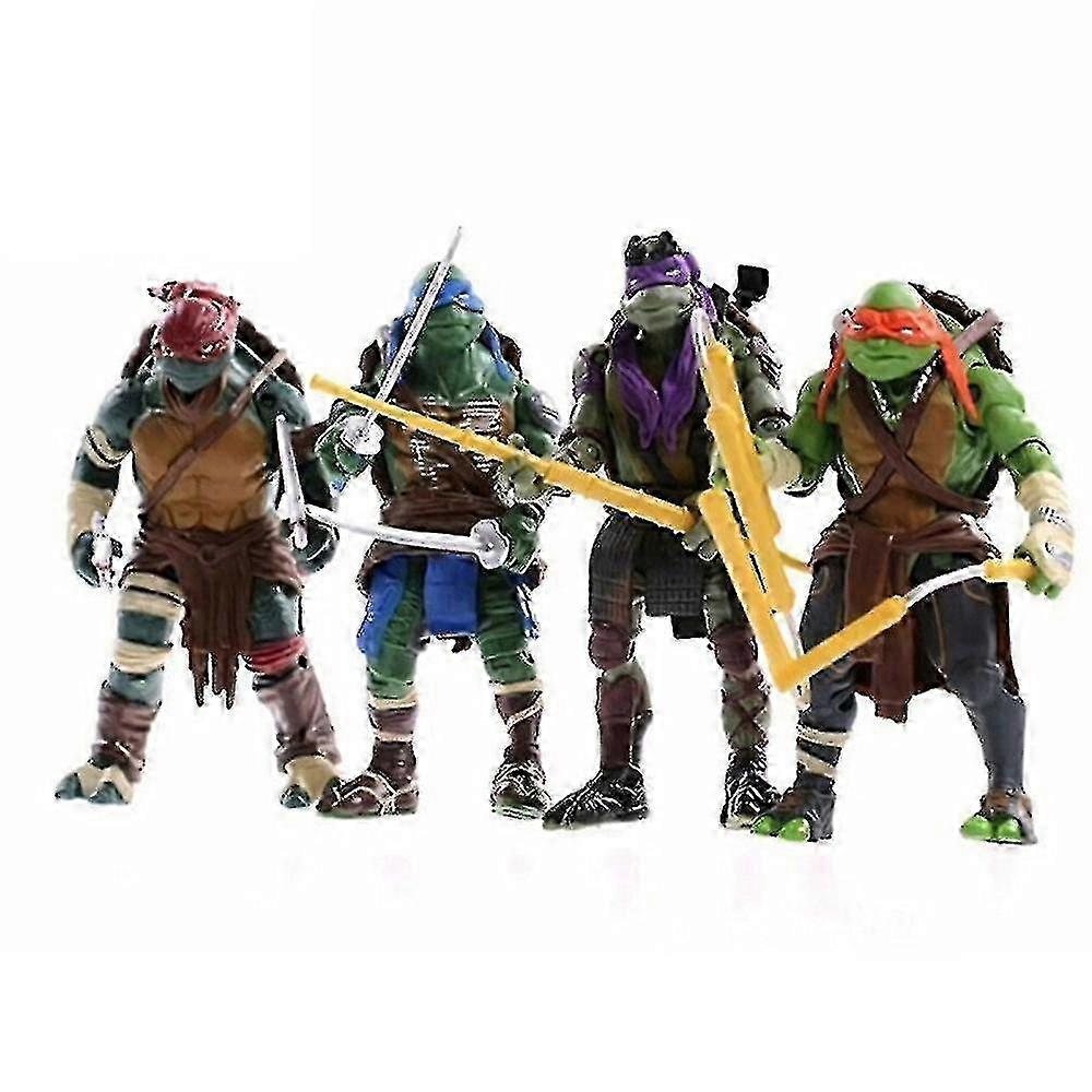 4 Pack Teenage Mutant Ninja Turtles Action Figure Toys Model Doll With Weapon Collection Kids Adult Gifts