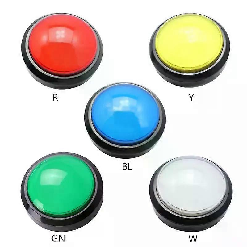 100mm Big Round Push Button LED Illuminated with Microswitch for DIY Arcade Game Machine Parts DC12V Large Dome Light Switch