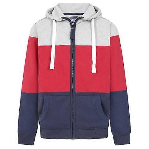 Lazy Jacks Mens Contrast Panel Full Zip Hoodie