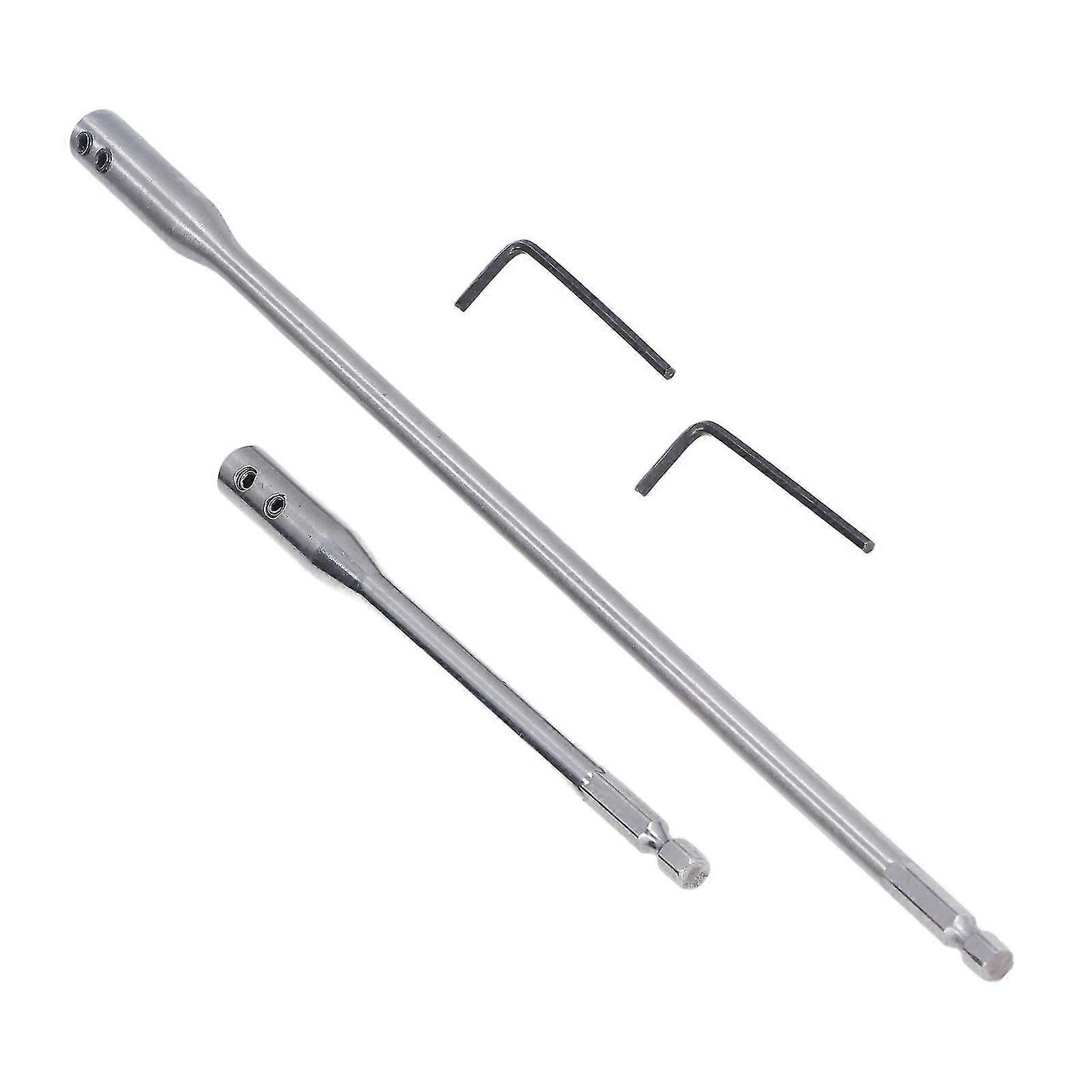 2Pcs Drill Bit Hex Extension High Carbon Steel Drills Extensions Bar with Wrench for Screws Nuts