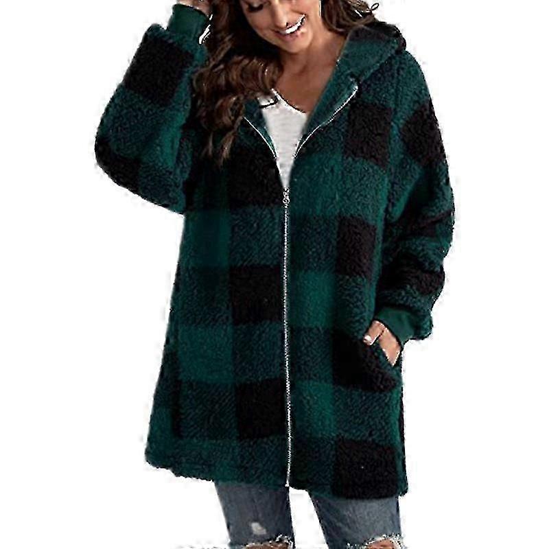 Womens Fuzzy Fleece Jacket, Warm Coats With Pockets