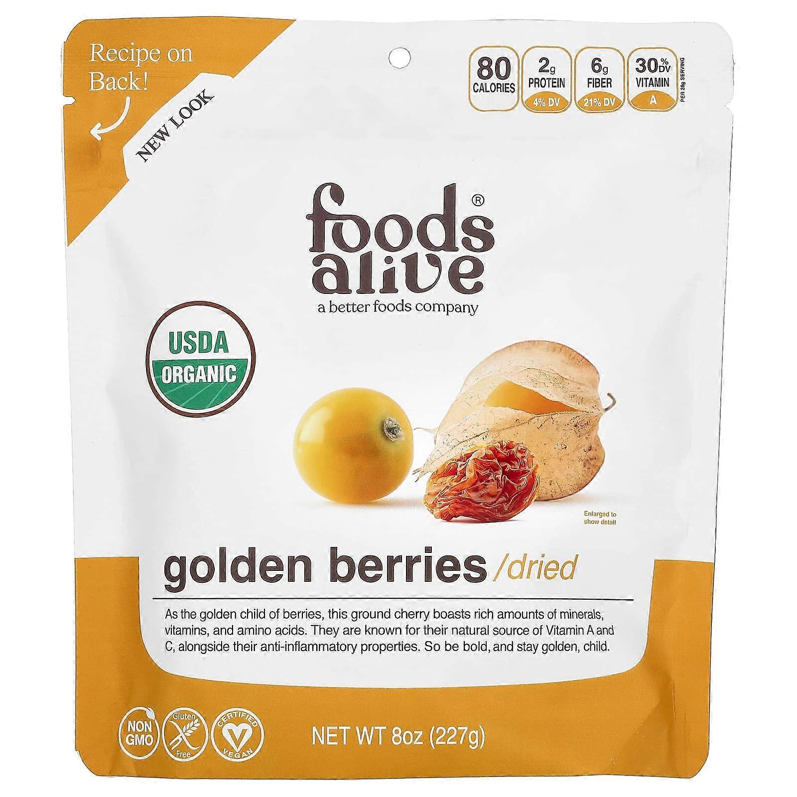 Organic Golden Berries, Dried, 8 oz (227 g)