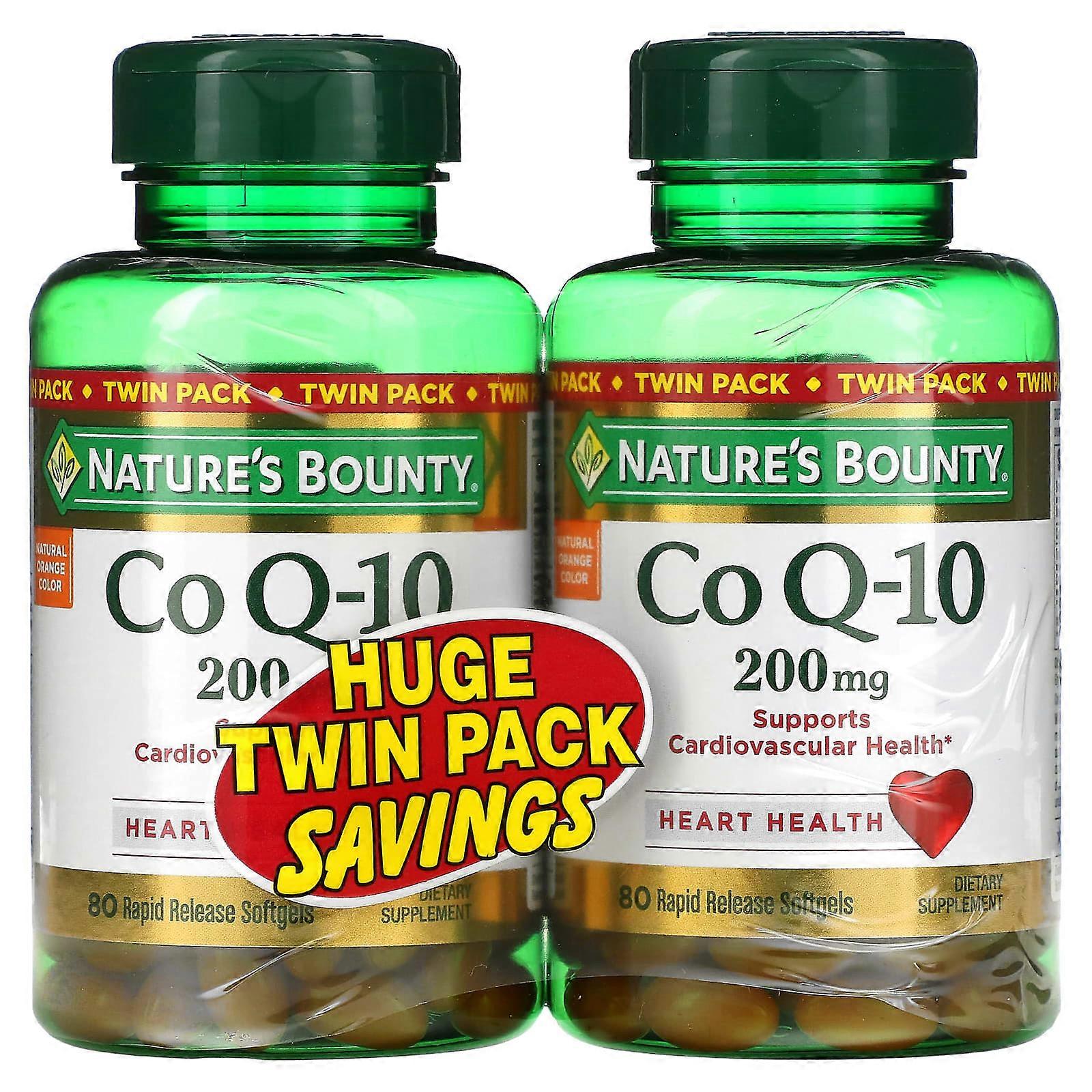 Co Q-10, Twin Pack, 200 mg, 2 Bottles, 80 Rapid Release Softgels Each