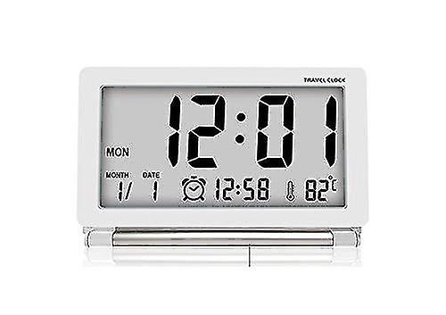 Digital Travel Alarm Clock,foldable Lcd Display Clock With Calendar Temperature Snooze Function