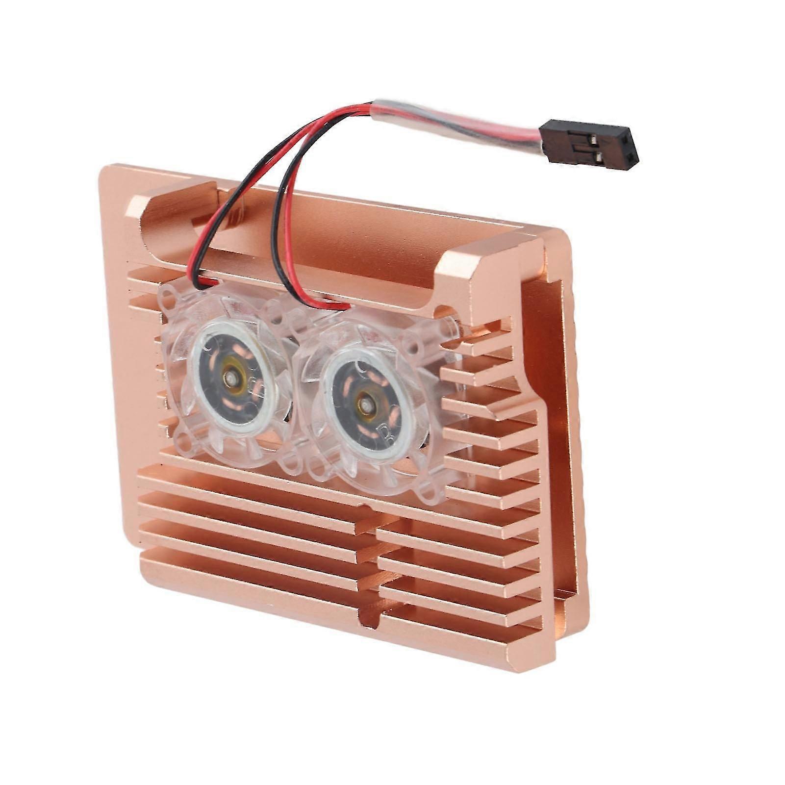 Protective Case for Raspberry Pi 4 Housing Enclosure Casing Metal with Dual Cooling Fan