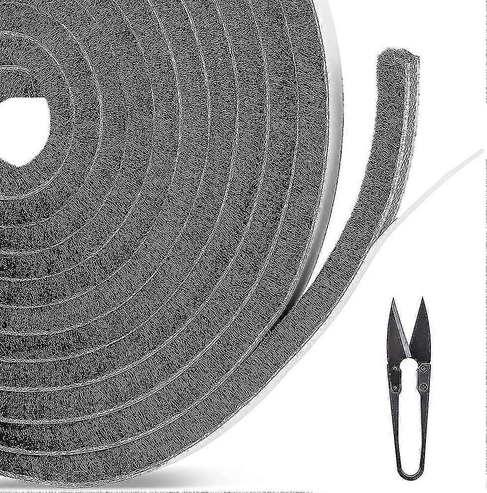 スライドドアストリップガスケット、5m(l)x 9mm(b)x 9mm(d)ガスケットブラシ、耐寒性接着剤防風防塵シール