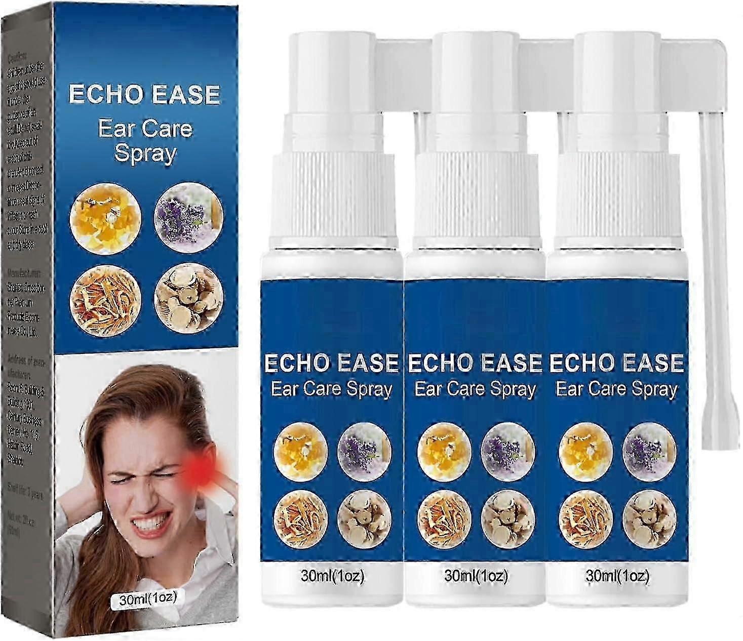 بخاخ ECHO Ease للعناية بالأذن ، رذاذ تخفيف طنين الأذن ، تخفيف طنين الأذن لرنين الأذنين ، يحسن السمع بشكل فعال ويخفف من إزعاج الأذن
