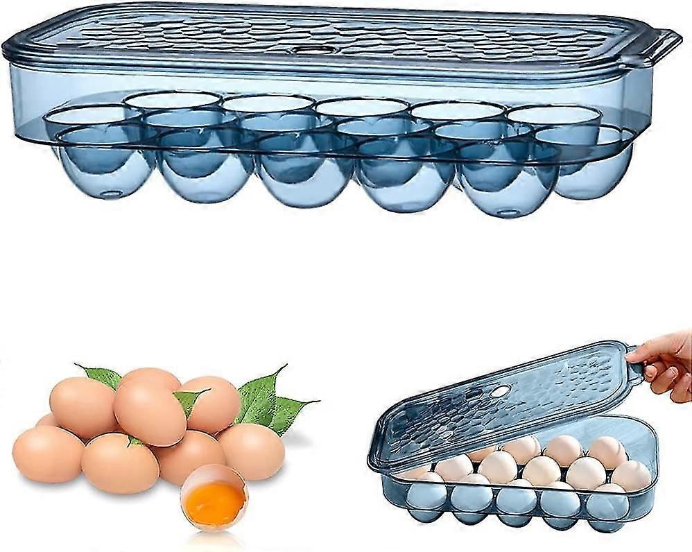 Plastic Egg Box Egg Storage Container, Bpa Free, Stackable Egg Fridge Storage With Lid Compatible With 16