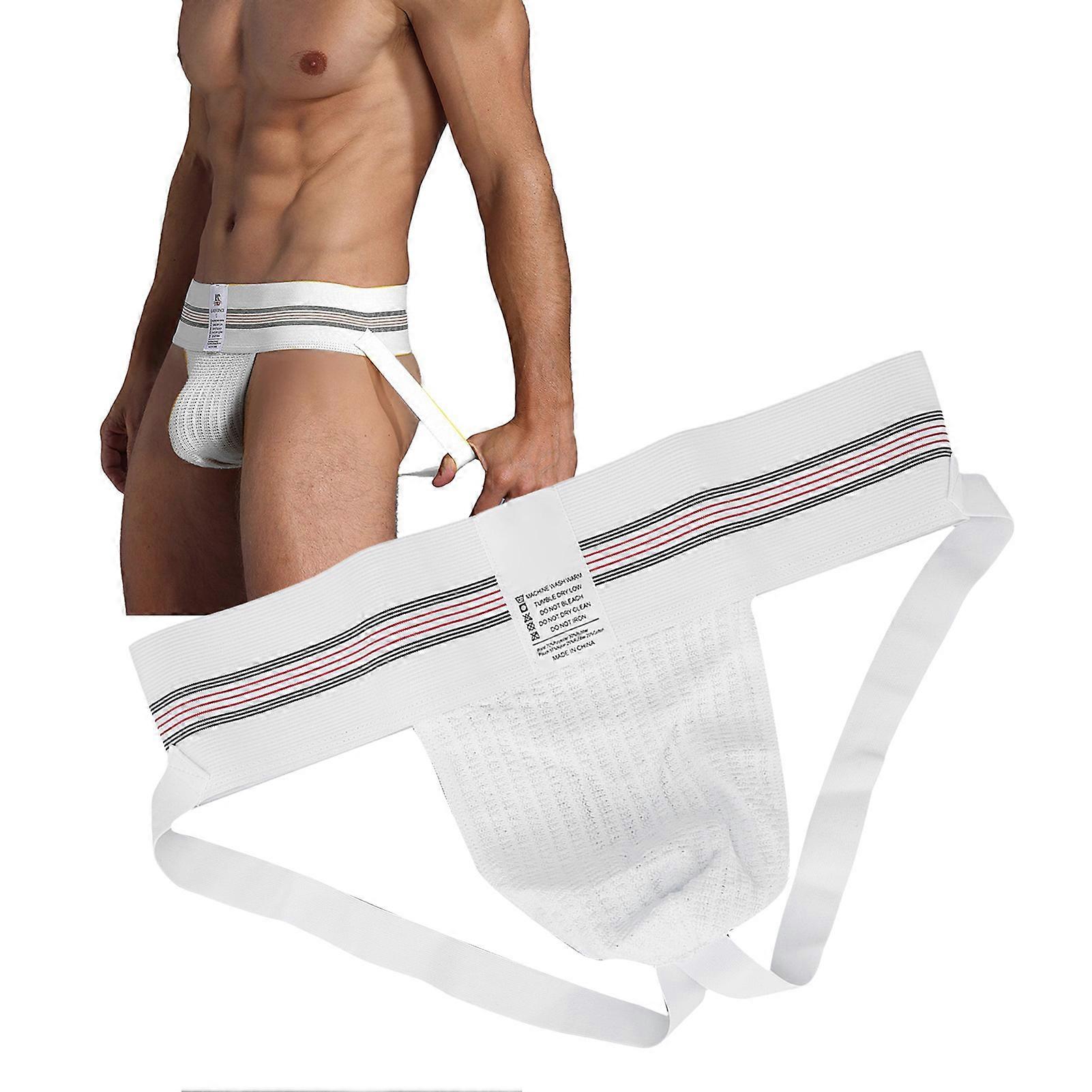 Men T Back Under Panties with Pouch Low Rise Elastic Waist Breathable Soft Briefs White L 