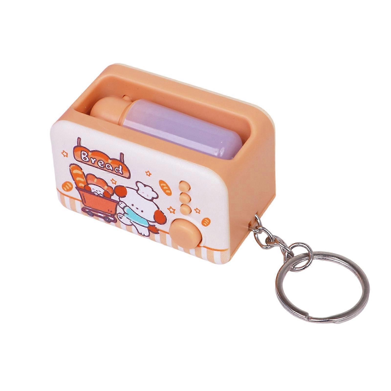 Rechargeable Glowing Keychain For Dark Environment Plastic Keyring Multifunctional Accessory for Evening Use  Yellow