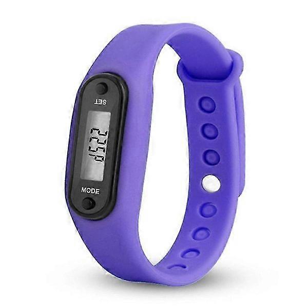 Reloj de pulsera LCD con podmetro, contador de pasos, distancia y caloras, color morado