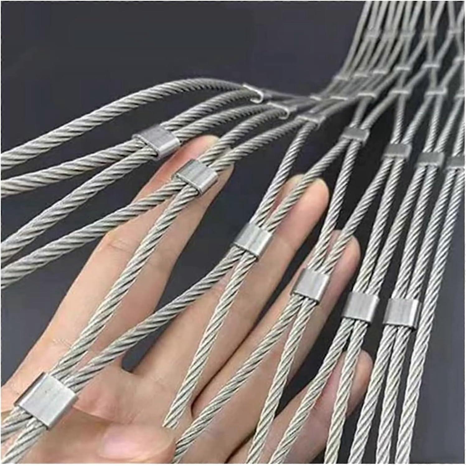 304 Stainless Steel Rope Net Custom 5x5cm Mesh, Cable Mesh For Bird Garden Stair Railing