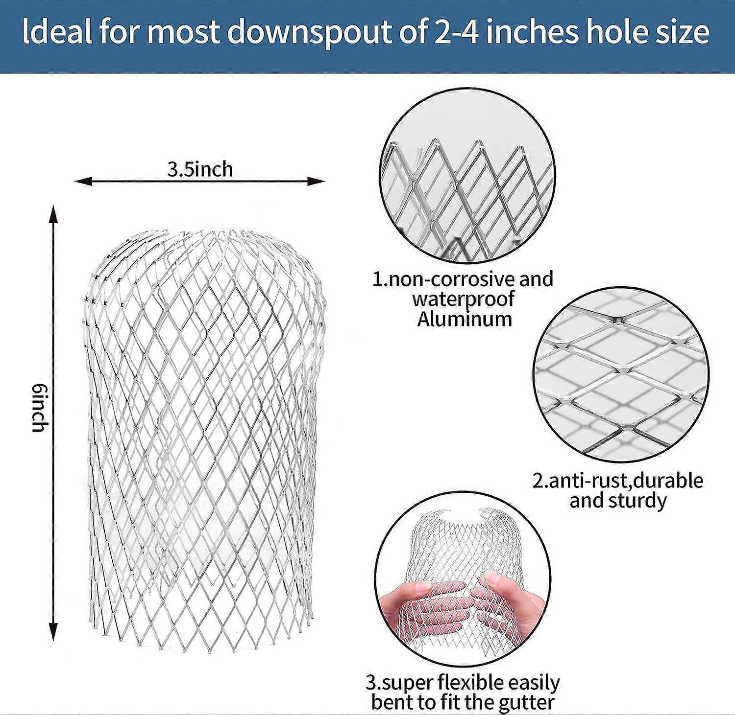 4 τεμ προστατευτικά υδρορροών - Προστατευτικό υδρορροών αλουμινίου, επεκτάσιμη οθόνη υδρορροών φίλτρου φύλλων