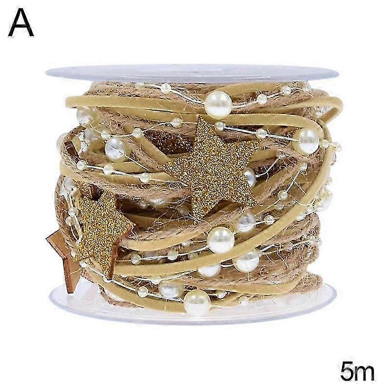 2M/5M 圣诞丝带圣诞家居装饰星珠链丝带圣诞礼品包装 DIY 配件 2022 Navidad 新 N0K1